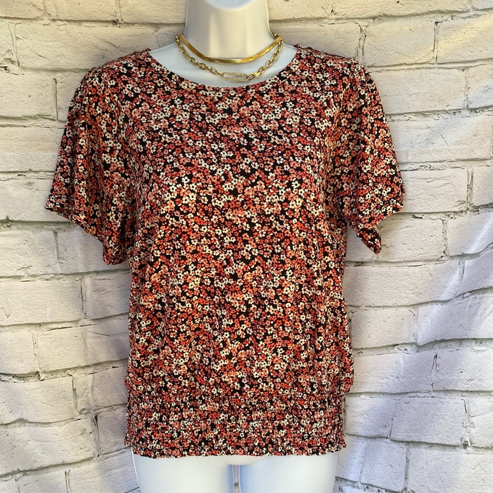 Michael Kors colorful short sleeve blouse NWT